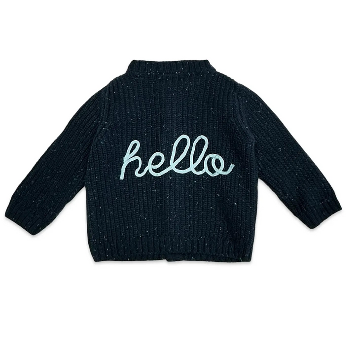 Hello Chunky Knit Cardigan in Navy