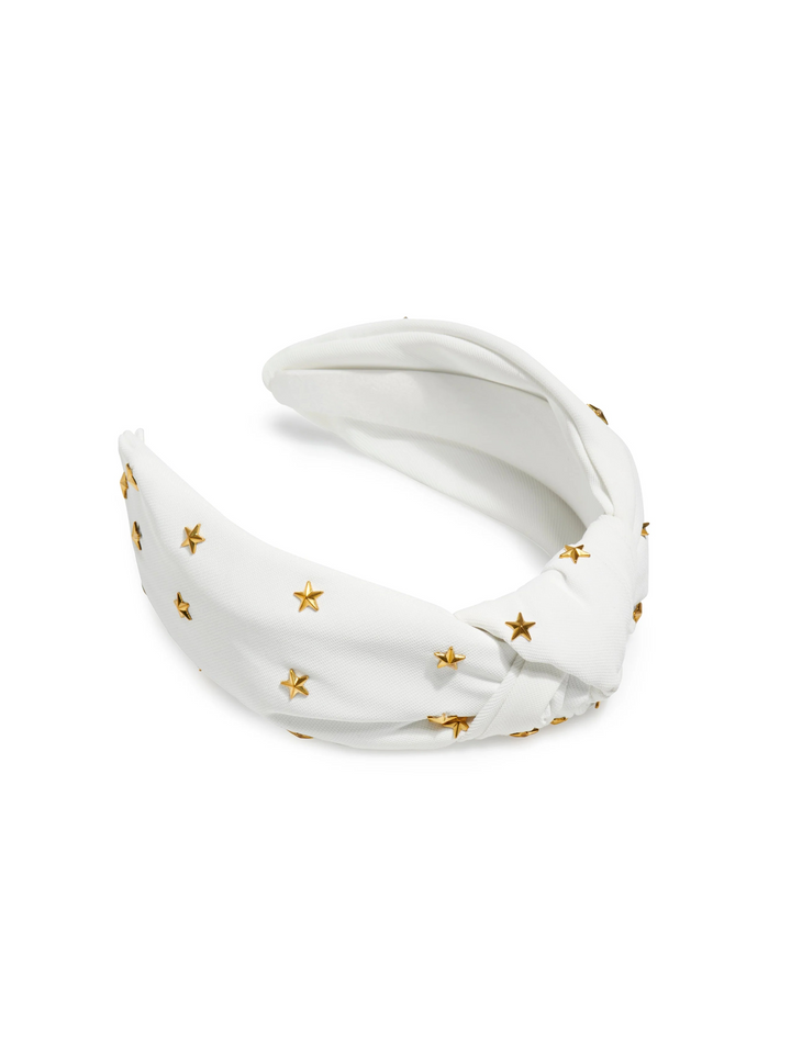 Stars Knotted Headband in White