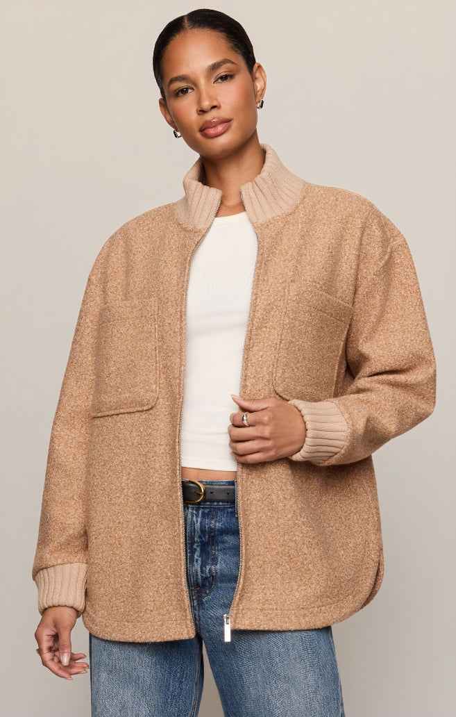 ZSU Downhill Contrast Jacket in Toasted Almond