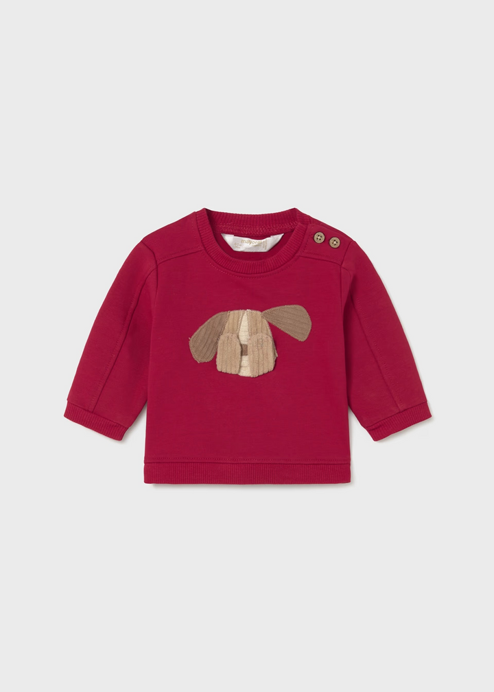 Red Puppy Peek a Boo Sweatshirt