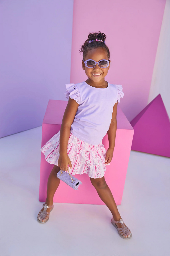 Eyelet Sleeve Tank Top Lilac