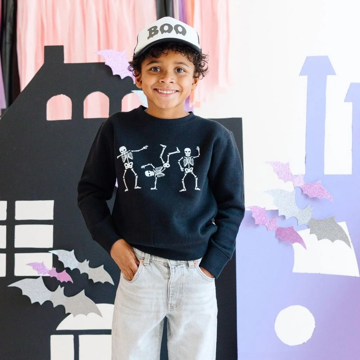 Silly Skelly Glow in the Dark Halloween Sweatshirt