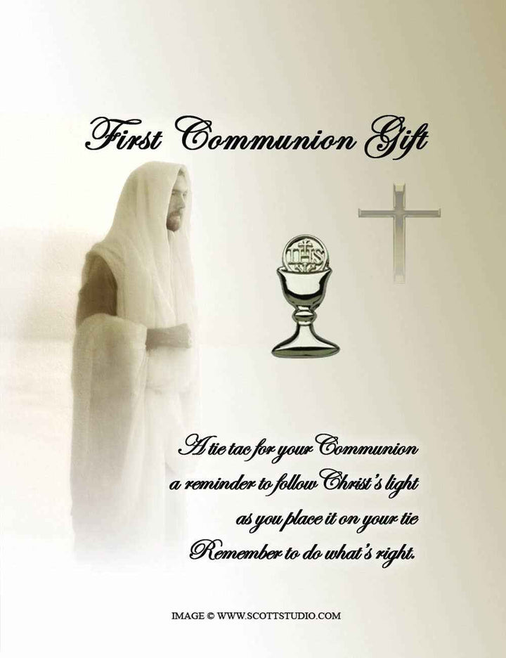 CHE Boys First Communion Gift Chalice Tie Pin - Silver