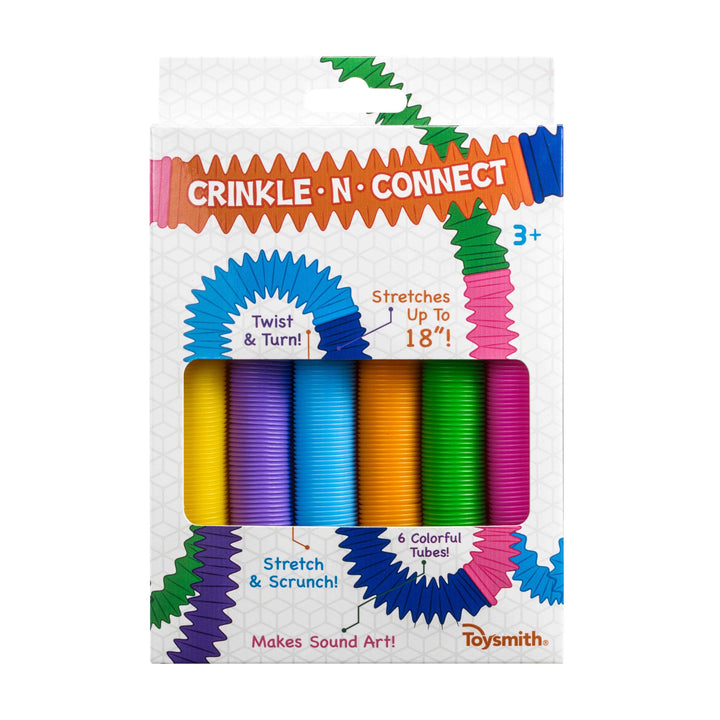 TOY Crinkle N' Connect, 6 Colors, 6 Tubes, Makes Sound