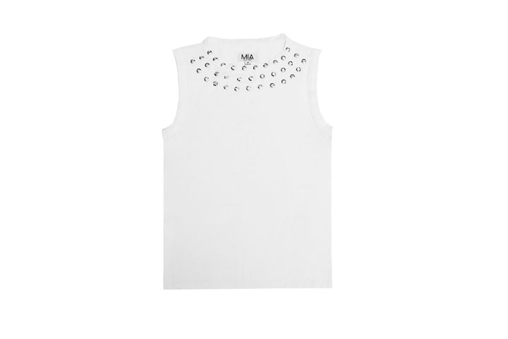 MIA Studded White Tank - Lula Boutique for Women and Children